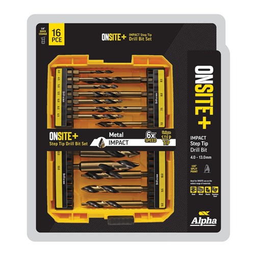 16pcs Borasett | Onsite Plus Impact Step Tip Drill Set